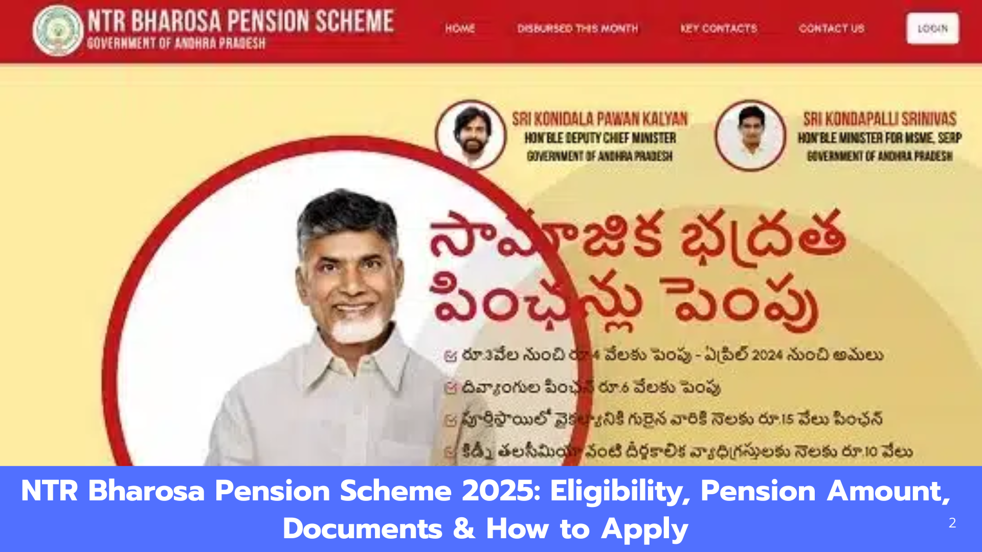 NTR Bharosa Pension in Andhra Pradesh: Monthly Pension, Beneficiary List & Application Process